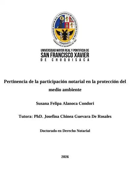 Pertinencia de la participación notarial en la protección del  medio ambiente 