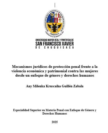  Mecanismos jurídicos de protección penal frente a la violencia económica y patrimonial contra las mujeres desde un enfoque de género y derechos humanos