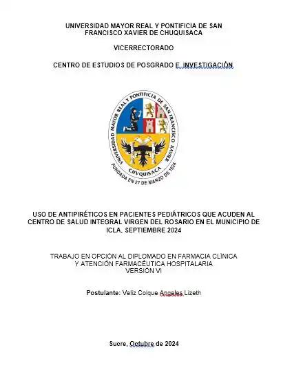   USO DE ANTIPIRÉTICOS EN PACIENTES PEDIÁTRICOS QUE ACUDEN AL CENTRO DE SALUD INTEGRAL VIRGEN DEL ROSARIO EN EL MUNICIPIO DE ICLA, SEPTIEMBRE 2024