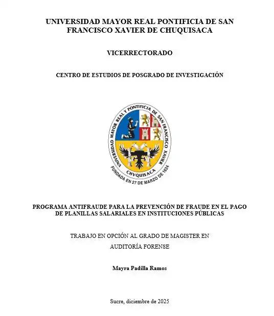  PROGRAMA ANTIFRAUDE PARA LA PREVENCIÓN DE FRAUDE EN EL PAGO DE PLANILLAS SALARIALES EN INSTITUCIONES PÚBLICAS